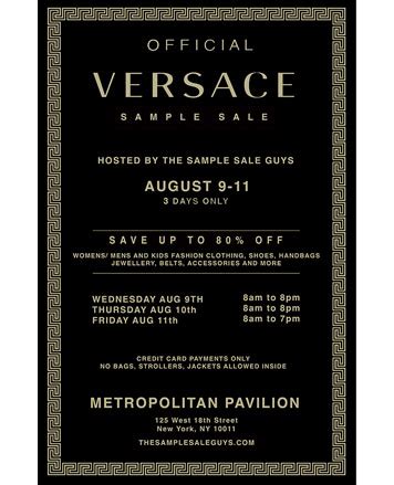 versace sample sale 2023|nyc sample sales 2024.